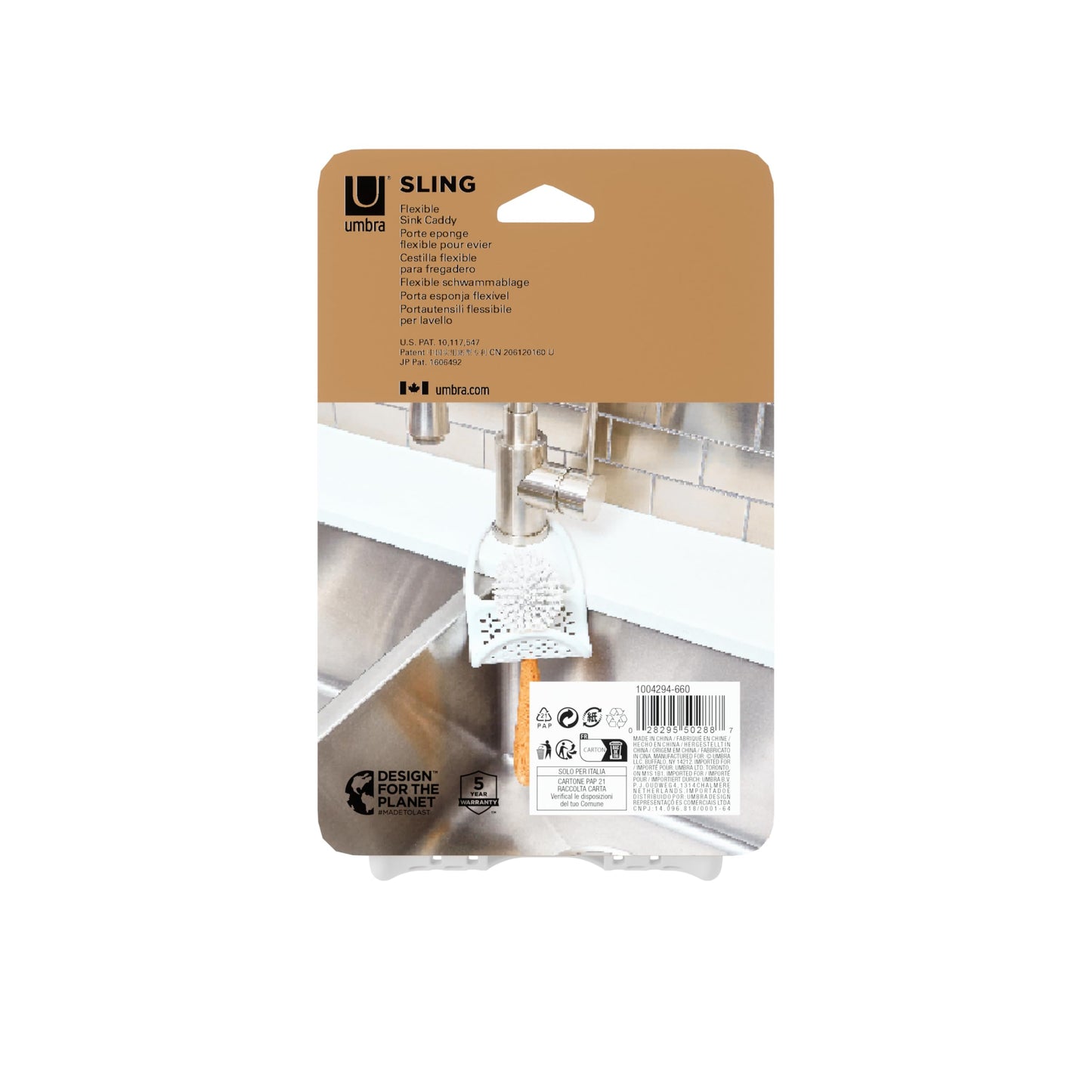 Umbra Sling Sink Caddy, White, 6 Pieces