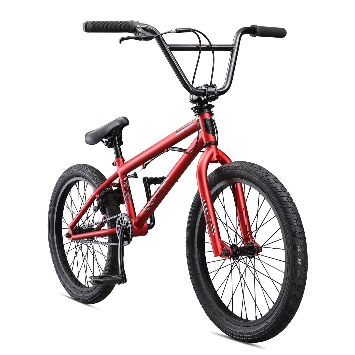 Mongoose Legion L10 Kids Freestyle Sidewalk BMX Bike, Beginner Riders, Boys and Girls, 20-inch Wheels, Hi-Ten Steel Frame, Micro Drive 25x9T BMX Gearing, Red