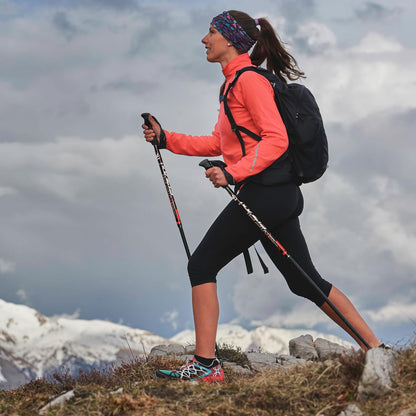 Fizan Compact 4 Trekking Poles – Ultralight, Backpacking, Thru Hiking Poles, Adjustable, Collapsible, Customized Fit, Cork Grips, Aluminum Walking Sticks (Black/EVA Cork)