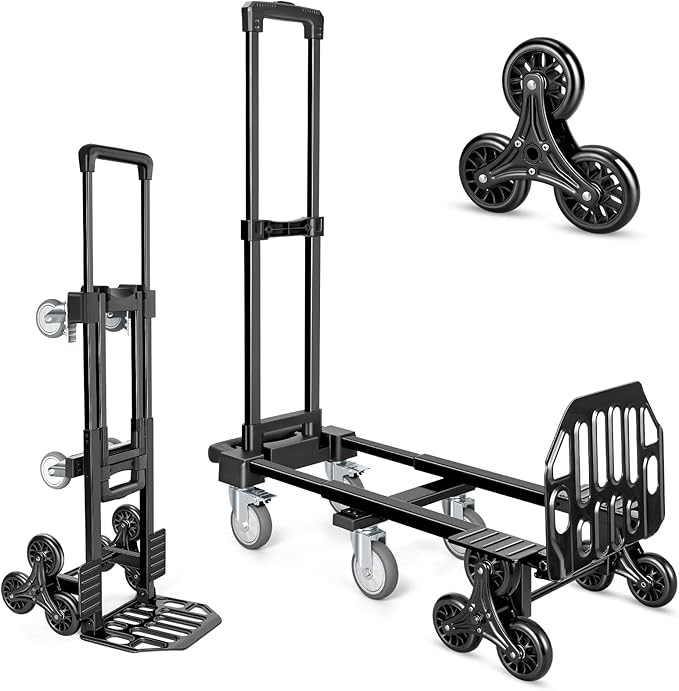KEDSUM 3-in-1 Convertible Stair Climbing Dolly, 660LBS Heavy Duty Dolly Cart