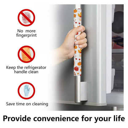 Caikeny Refrigerator Door Handle Covers 2PCS Fall Gnomes Harvest Kitchen Appliance Handles Protector Gloves Door Cloth Home Decor for Fridge Oven Dishwasher Microwave