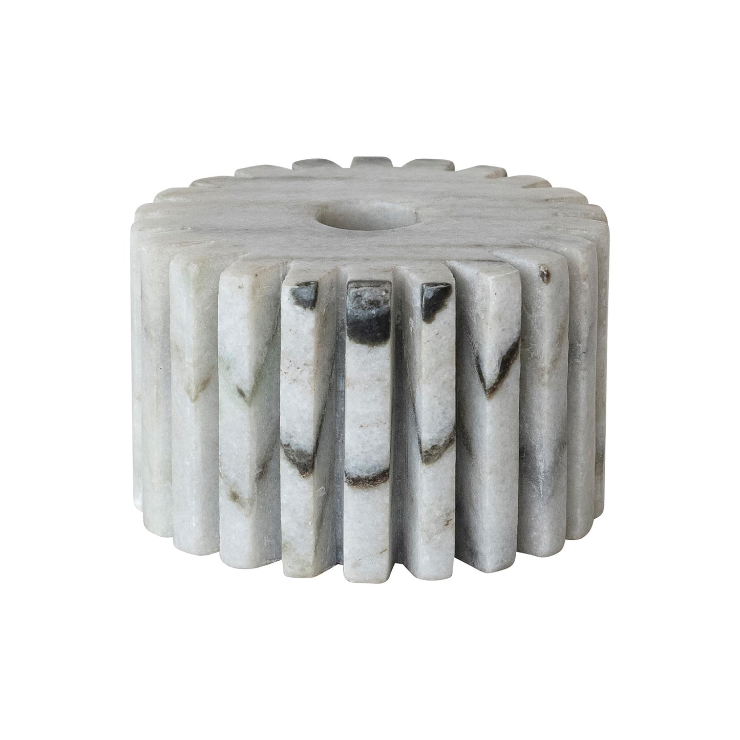 Bloomingville Marble Tealight Candle Holder, Black, 4 x 4 Inches