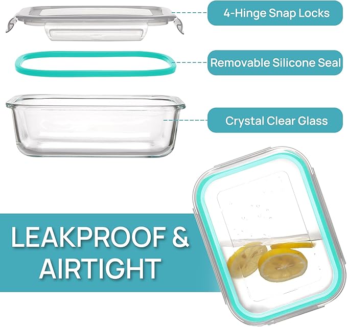Vtopmart 5Pack 22oz Glass Storage Containers