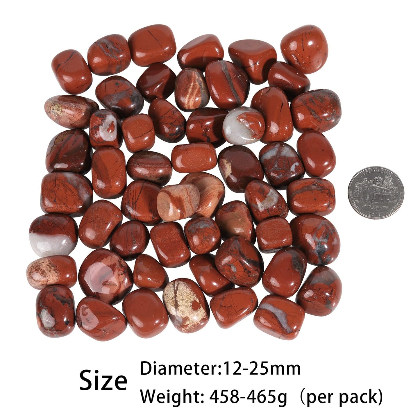 Sportmusies 1lb Natural Tumbled Red Jasper Stone Gravel for Home Garden Decoration, Polished Crystals for Reiki Healing Energy Balancing