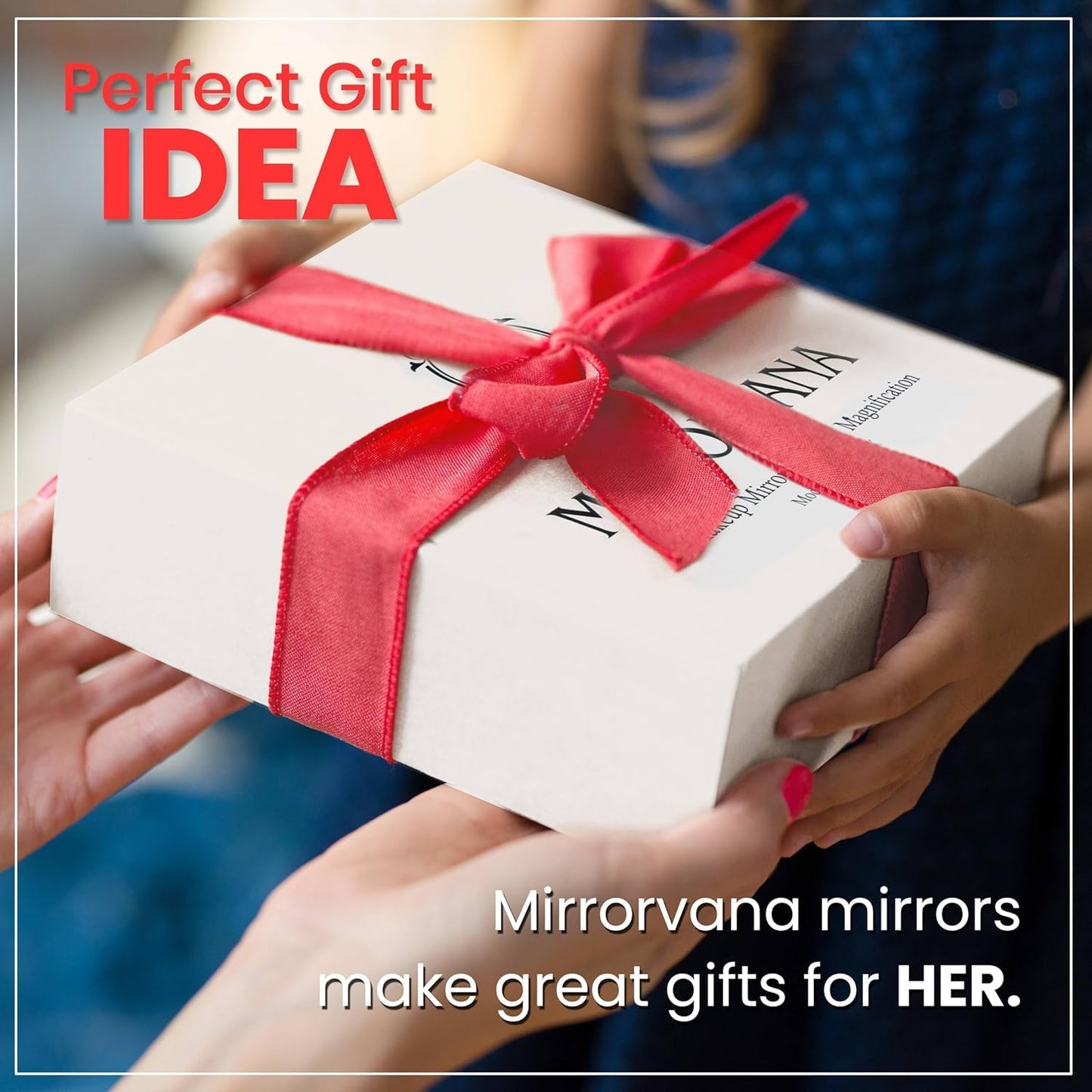 Large Free Standing Mirror for Bathroom Countertop, Dressing Table, Desk and Bedroom Vanity - True Frameless Face Mirror For Makeup and Shaving - 25 x 18cm