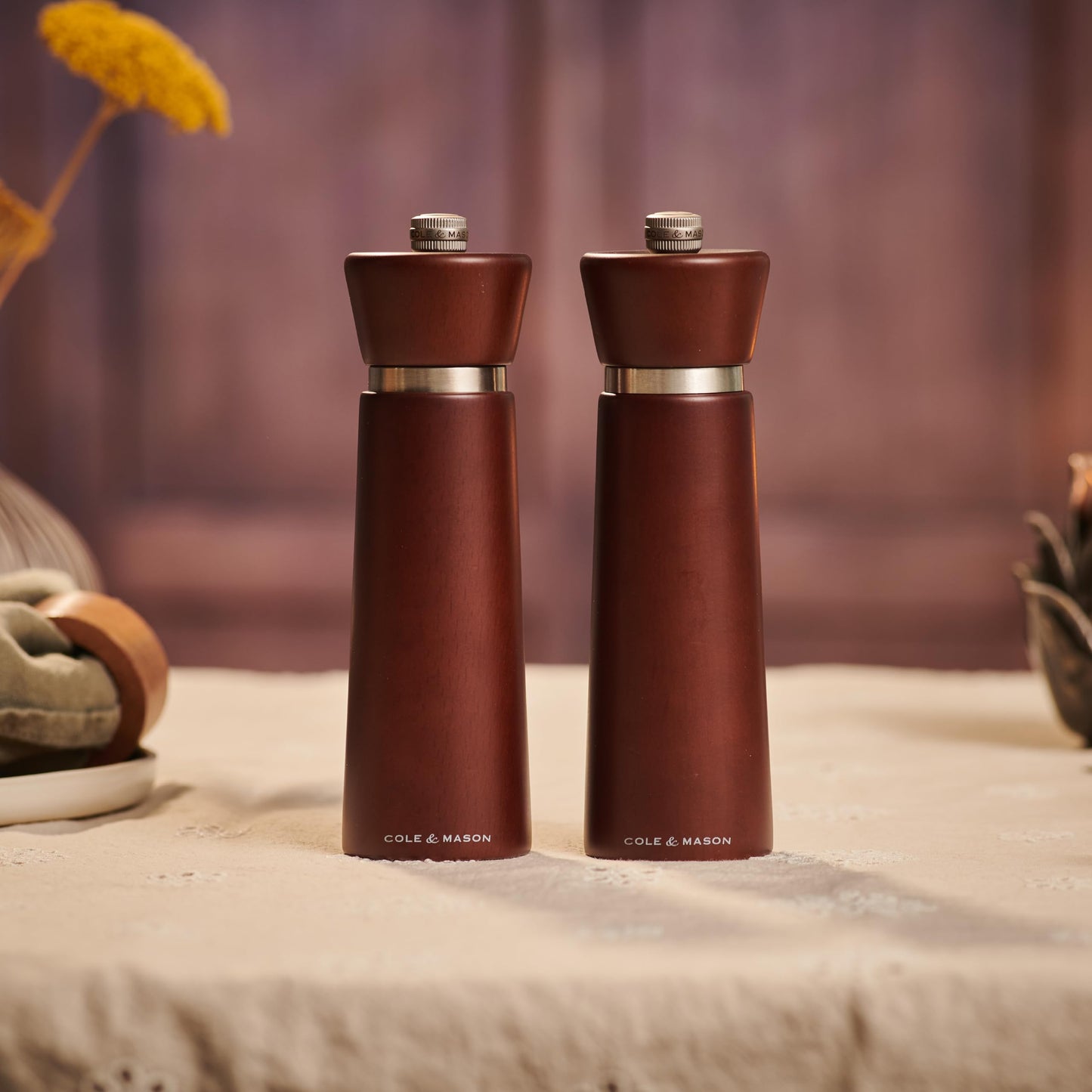Cole & Mason Millbank Salt Mill, 7" - Salt Grinder with Ultra-Sharp Grinding Mechanism - Flavor-Enhancing Salt Shaker - Refillable Mill with Adjustable Grinding - Chestnut, Salt Mill