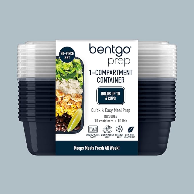 Bentgo Prep - 20-Piece 1-Compartment Reusable Meal Prep Containers