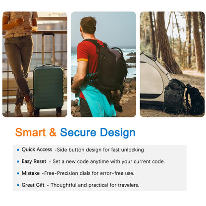 2 PCS TSA Locks for Luggage, Small Combination Lock,Luggage Locks TSA Approved, for Locker Lock, Travel Suitcase, Gun Case, Backpack Zipper, Ammo Can, with 2PCS Spare 007 Master Key