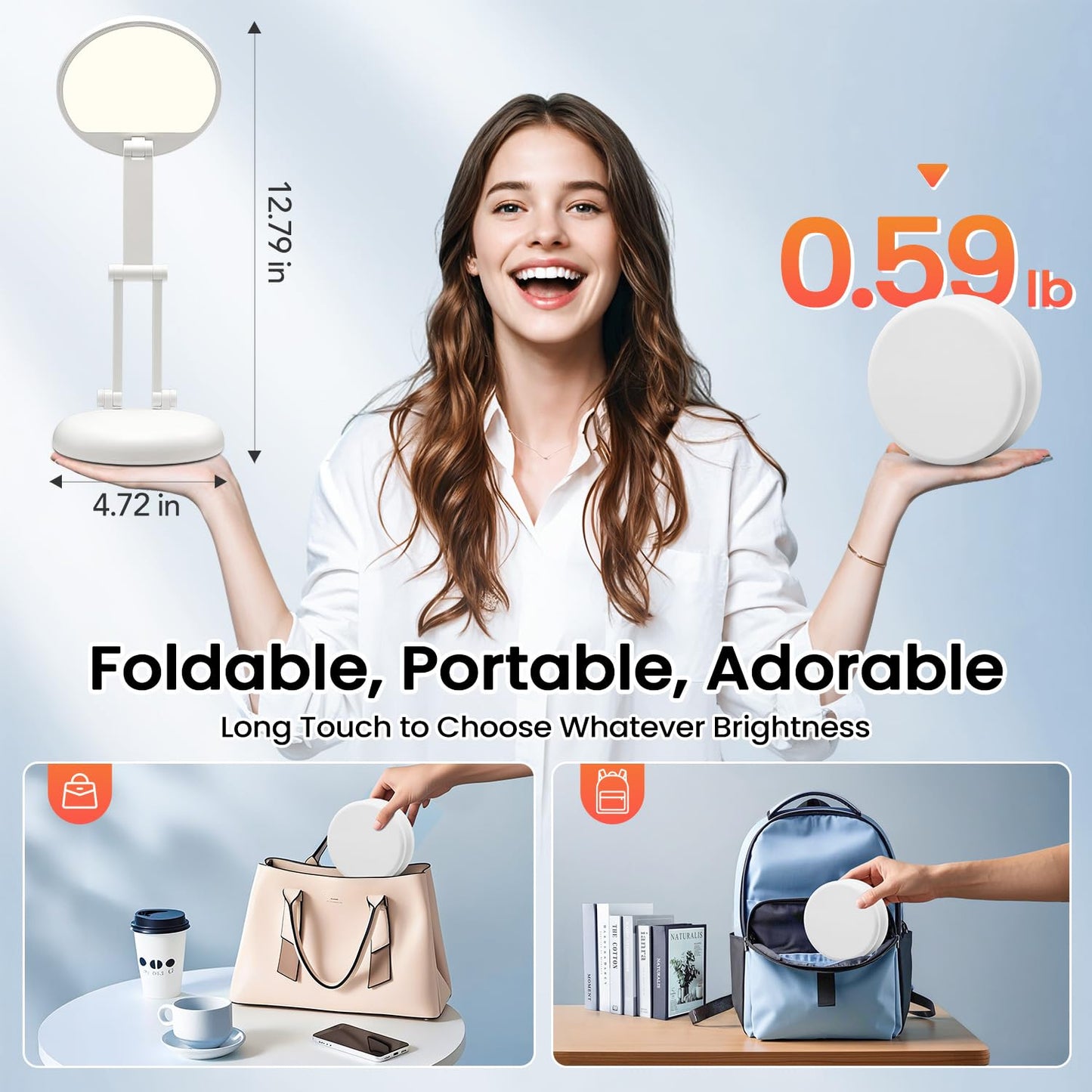 One Fire Rechargeable Table Lamp,Dimmable Cordless Lamp Desk Lamp for Dorm,3600mAh Battery Operated Lamp Rechargeable Lamp,Small Desk Lamp Portable Light for Office/Study/Nail/Craft/Puzzle(Warm Light)