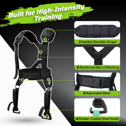 Belt Squat Harness Vest for Resistance Bands, Adjustable Squat Vest with Padded Shoulder Support,Lower Body Leg Day Equipment for Glutes & Quads，Home Gym Training