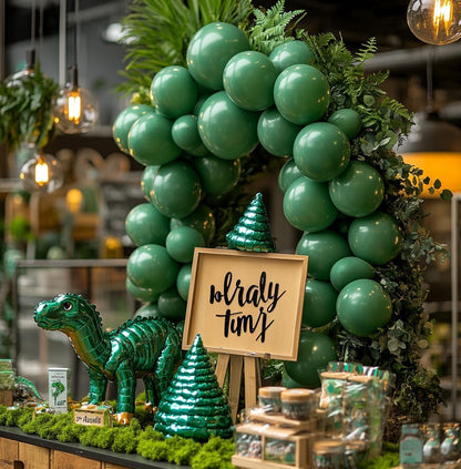 Bezente Green Balloons Latex Party Balloons - 100 Pack 12 inch Round Helium Balloons for Christmas Dark Green Themed Wedding Graduation Birthday Party Backdrop Decorations