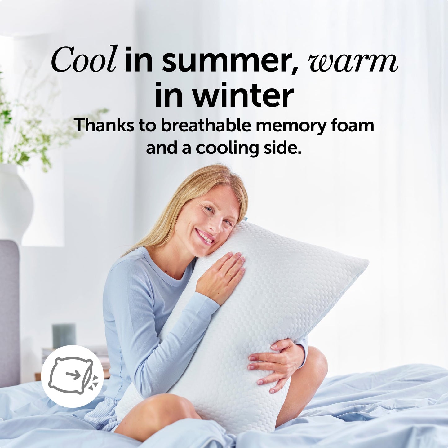 Cloudpillo Memory Foam Pillow - Luxury Ergonomic Headrest for Neck and Shoulder Pain Relief, Cooling & Warming Technology, Hypoallergenic Design, Optimal Support & Comfort - Standard Size (48x74 cm)