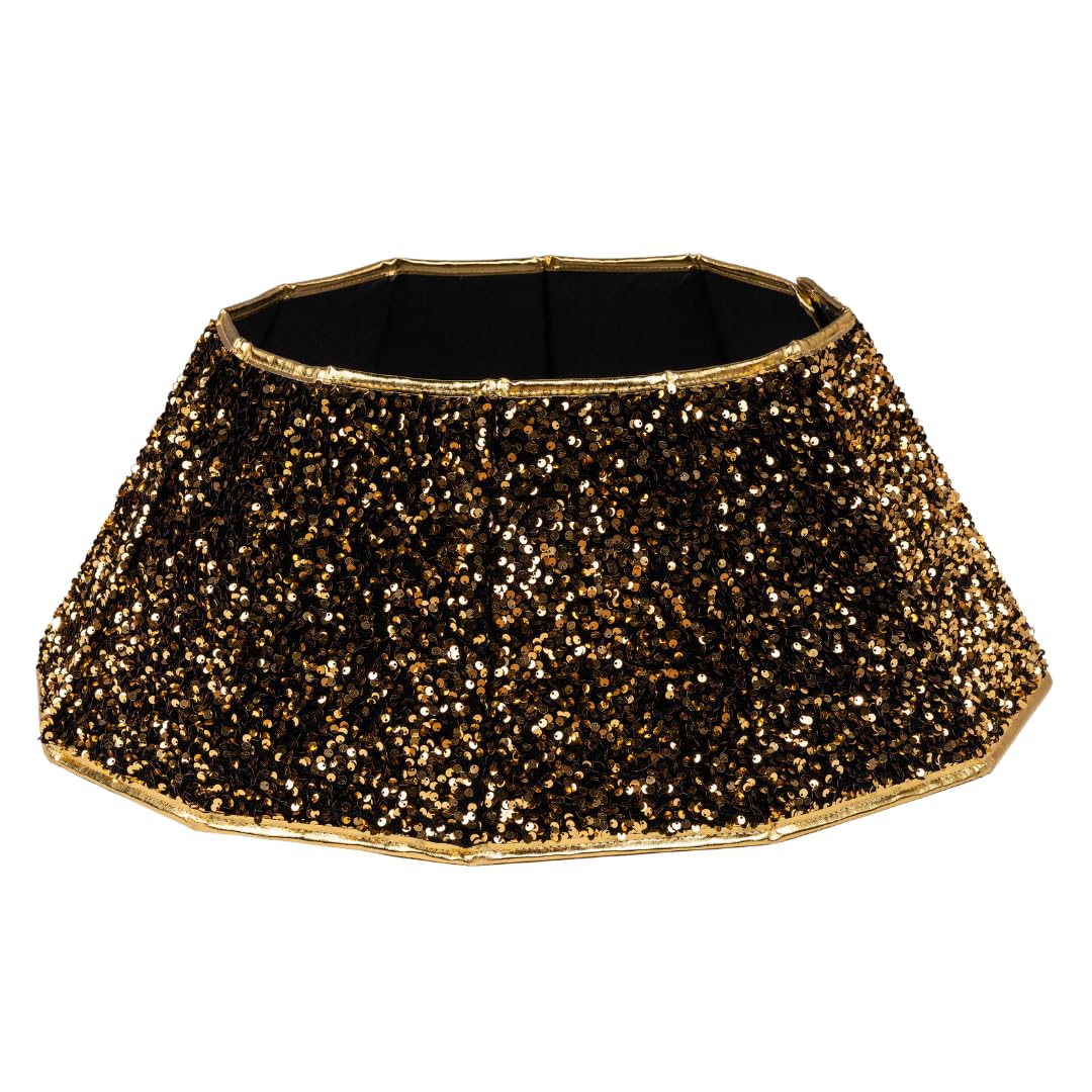 Black & Gold Christmas Tree Skirt Collar