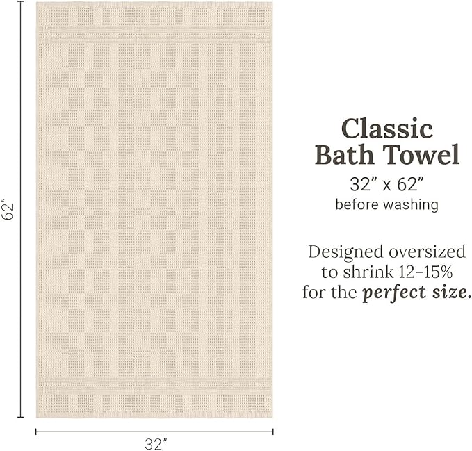 GILDEN TREE Waffle Towels for Bathroom, 100% Cotton Quick Dry Towel, Waffle