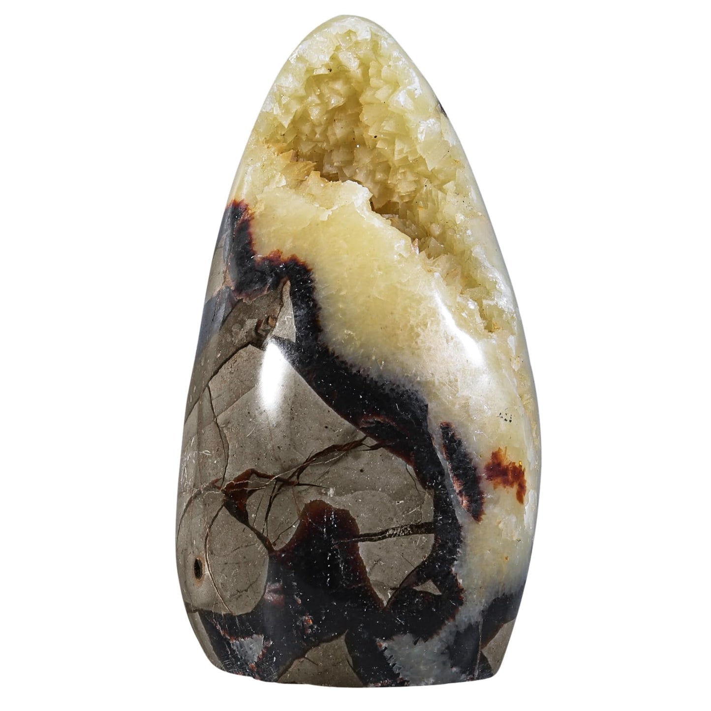 TUMBEELLUWA Natural Septarian Dragon Stone Crystal Geode Cluster, Irregular Mineral Specimen Crystals and Healing Stones for Home Room Decor, 60-100 mm