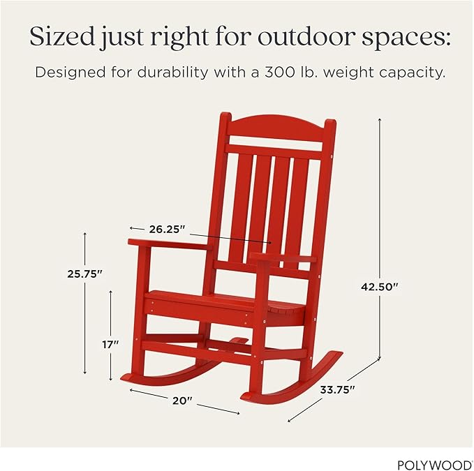 POLYWOOD® Presidential Rocking Chair in Sunset Red