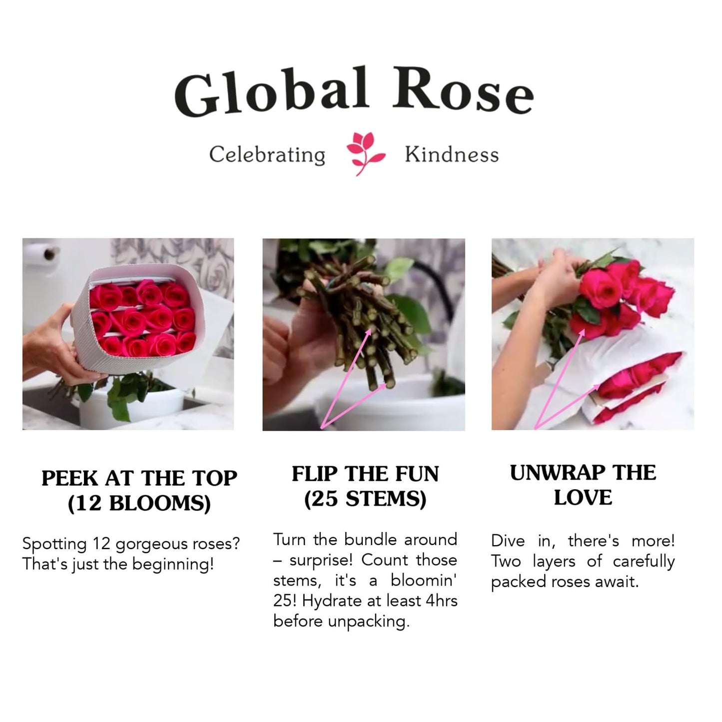 GlobalRose Real Fresh Cut Red Roses - 50 Fresh Flowers - Real Flowers Bouquet for Mother's Day, Gift or Wedding