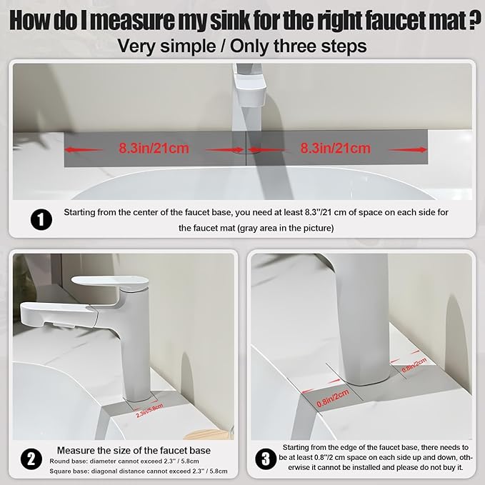 Stone Faucet Mat For Kitchen Sink, 15.7" Diatomite Fast Drying Stone Kitchen