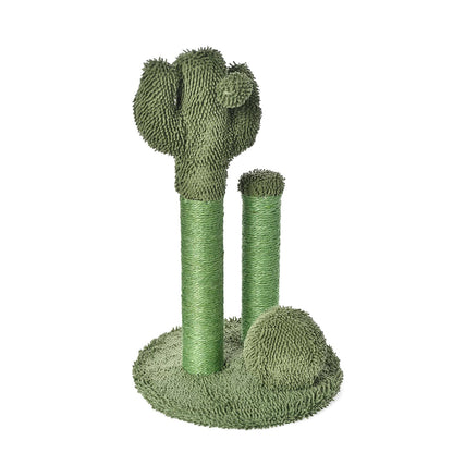 Amazon Basics Cat Scratching Post for Indoor Cats, Cactus Cat Scratcher Triple Posts, 68 cm, Green