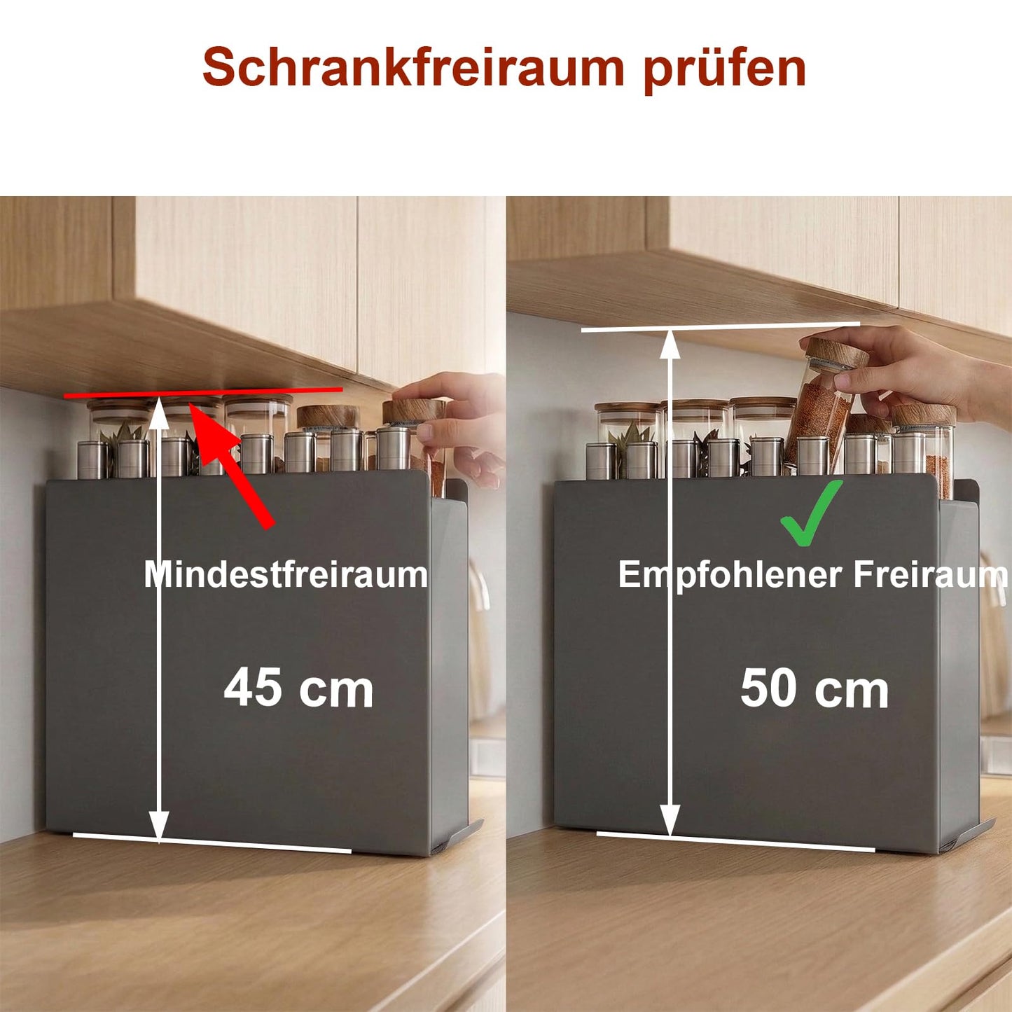Sharkwave Living 2 Tier No Assembly Pull Out Spice Rack Countertop, Sliding Drawer for Tall Bottles, with Magnetic Panels with Paper Towel Holder and 4 Hooks