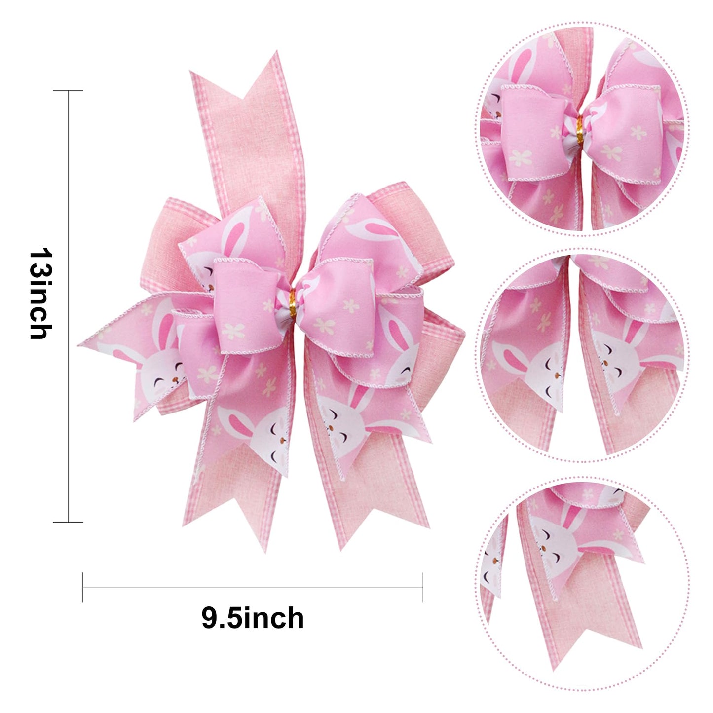 SIMISI RIBBON Easter Wreath Bow Basket Yellow Egg Bows Door Wall Ornaments for Home Decor, Easter Party (9.5 x 13 inch)