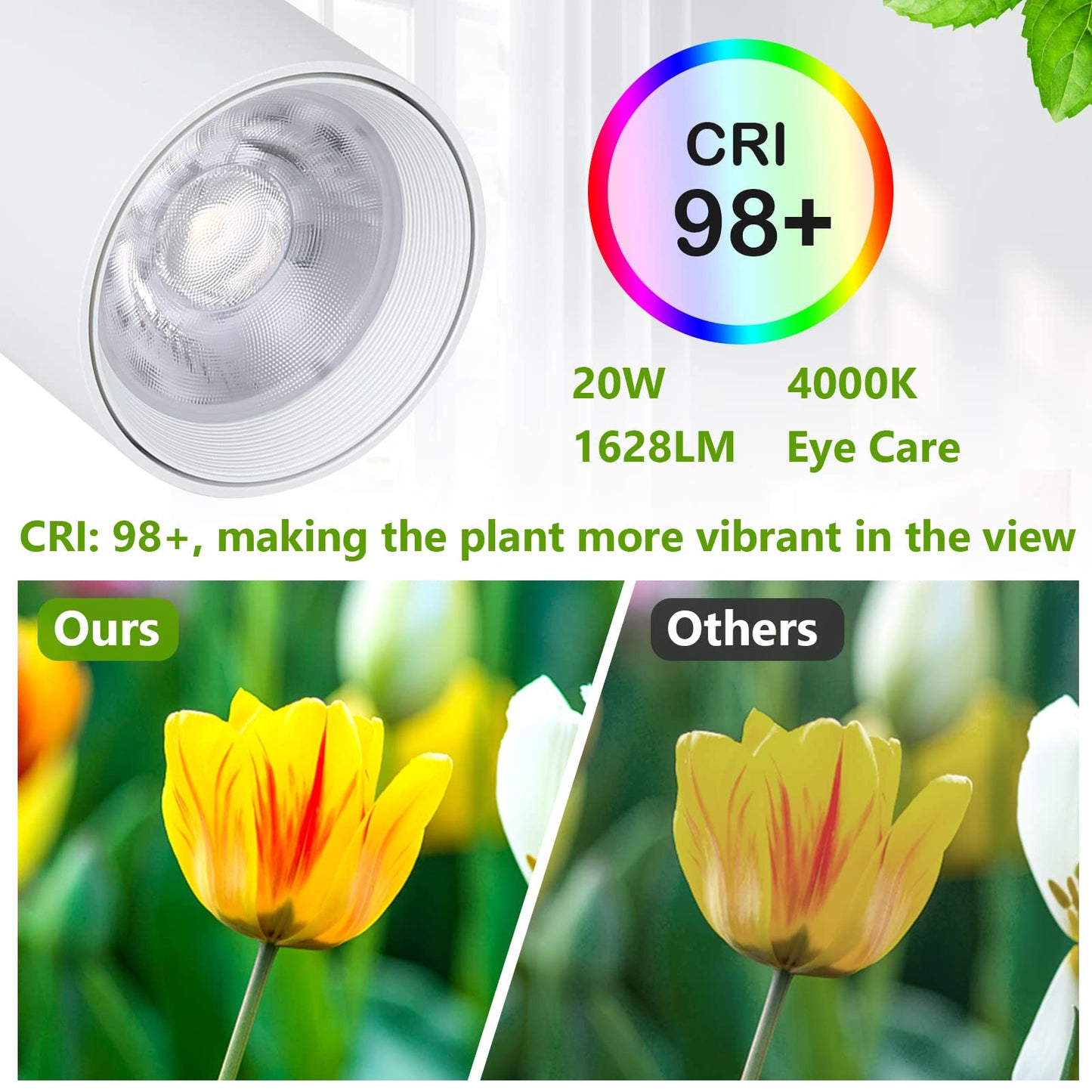 HMVPL White Grow Lights for Indoor Plants Full Spectrum,Tall Plant Light for Indoor Growing with 20W COB Plant Light Bulb,4/8/12H Timer,Led Growth Floor Lamp for Large Plant Seedling(6 Level Height)