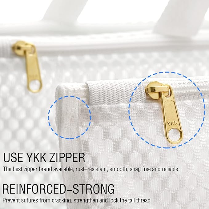 Tenrai Laundry Bag Mesh Wash Bag，Use YKK Zipper，Tote Bag Bathroom Hanging