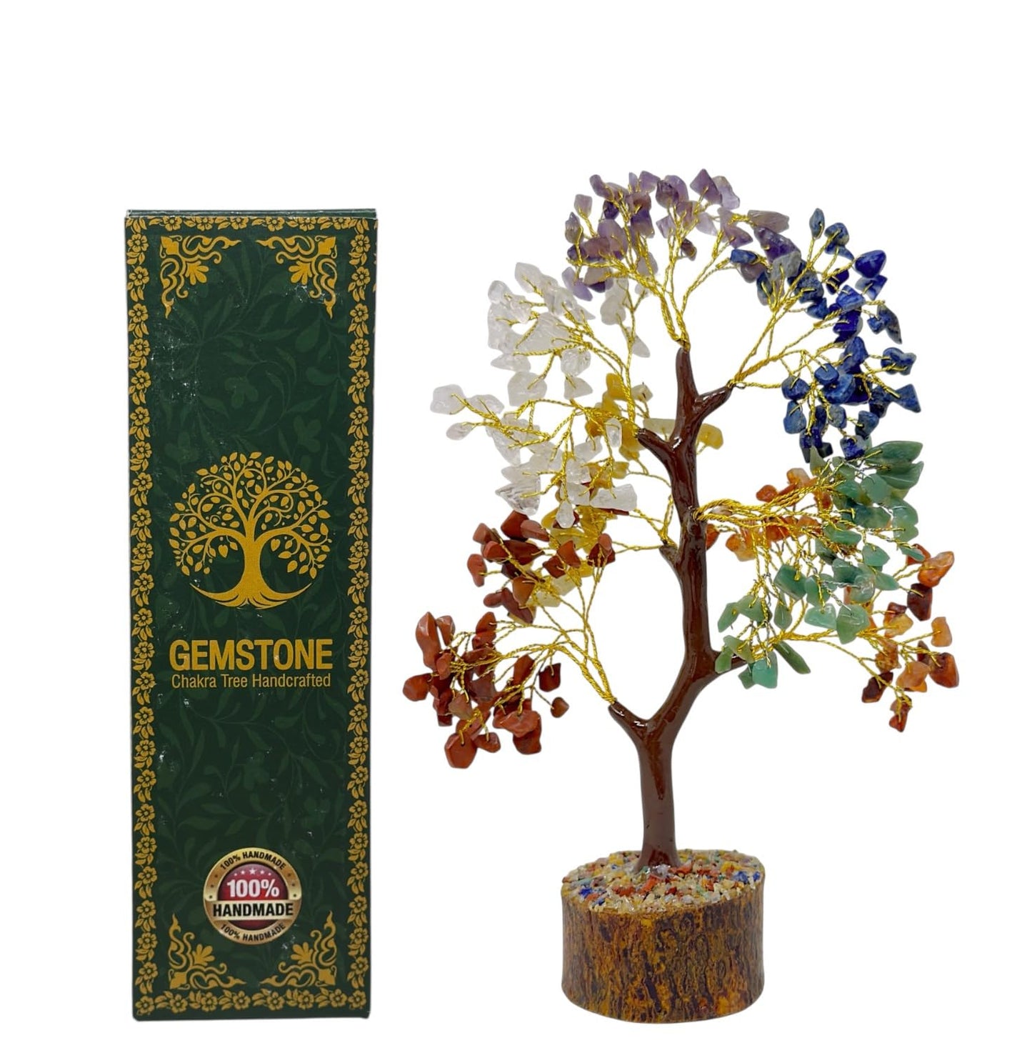 RW REPLICA WAREHOUSE Gemstone Handcrafted Crystal Tree of Life, 7 Chakra Healing Stones, Bonsai Style Decorative Tree for Home, Office Desk, Living Room, Birthday Gifts for Women, Mom.