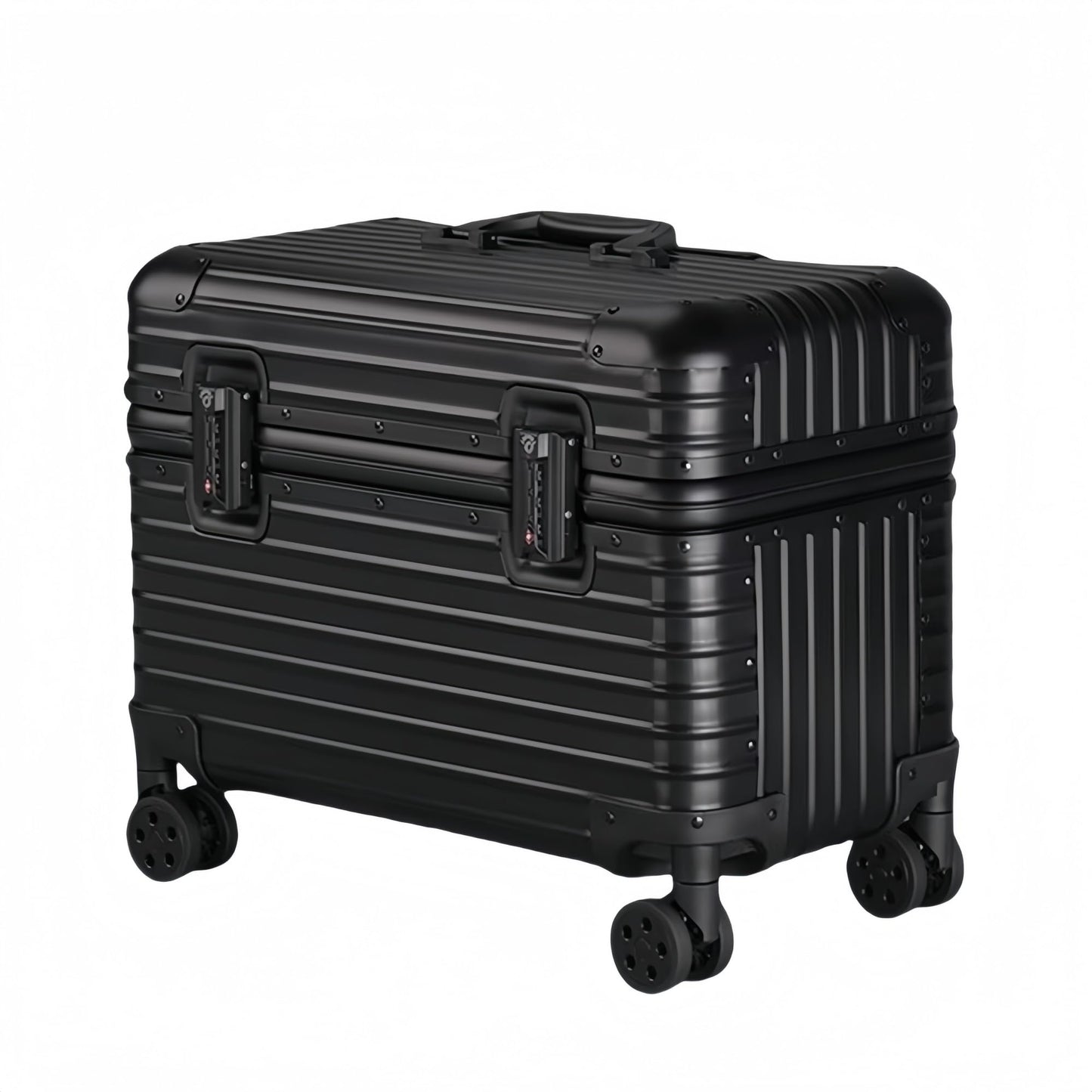 Perle Path Full Aluminum Camera Carry-On Luggage DSLR Shockproof TSA lock Photography Gear Case with Removable Dividers & 360° detachable Wheels Luggage Rolling trolley case storage case (black)
