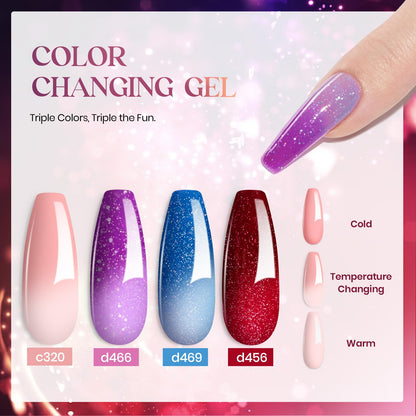 Beetles Halloween Gel Nail Polish - 39 Pcs Jelly Nail Set Glitter Changing Nail Polish Kit Treasure Box Collection with 3Pcs Base Matte and Glossy Top Soak Off Nails