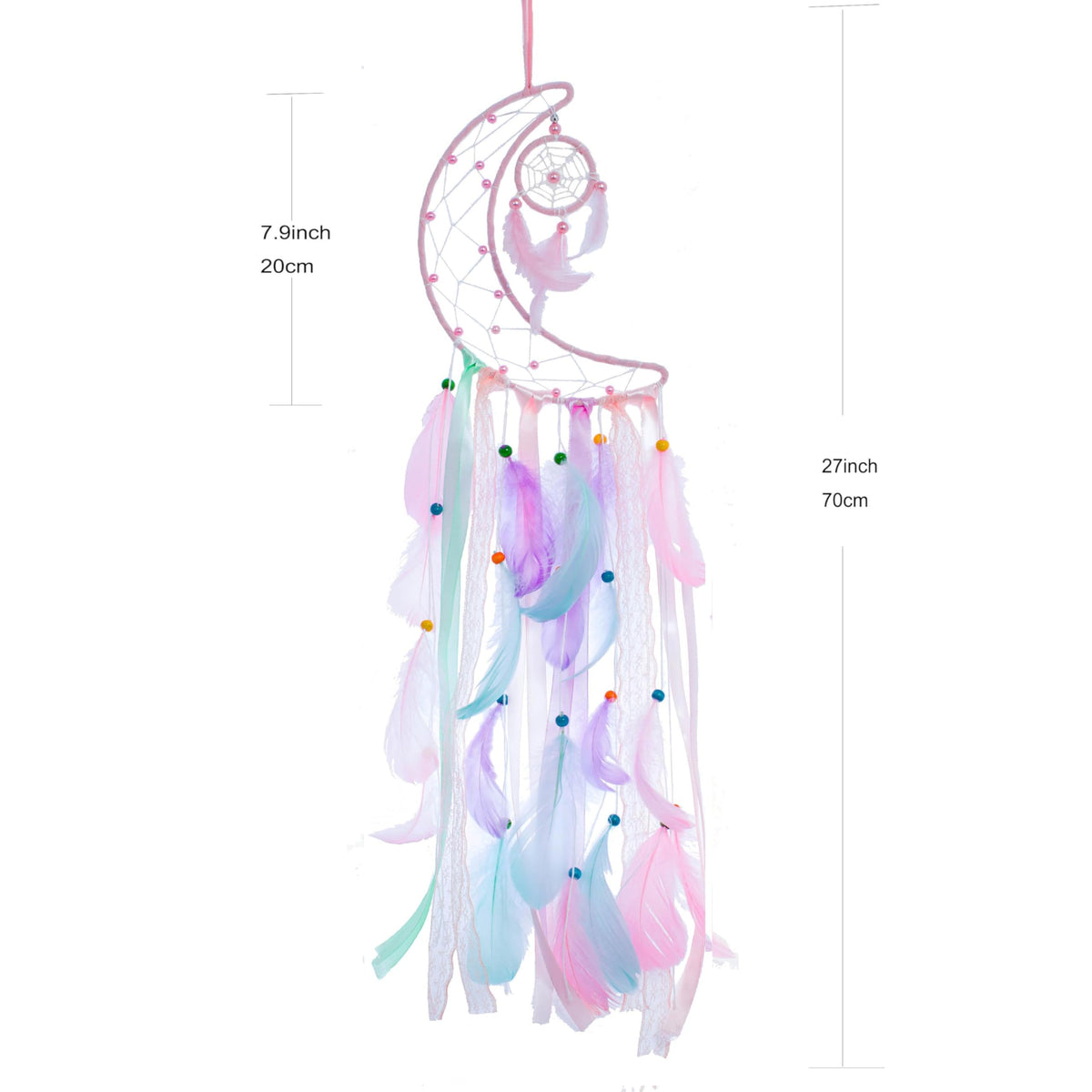 3 Pack Pink Star Moon Sun Dream Catcher - Pink Dream Catchers for Girls, Teen Girl Room Decor, Grils Bedroom Decoration