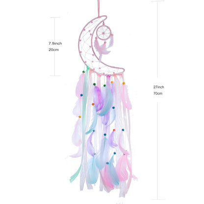 3 Pack Pink Star Moon Sun Dream Catcher - Pink Dream Catchers for Girls, Teen Girl Room Decor, Grils Bedroom Decoration