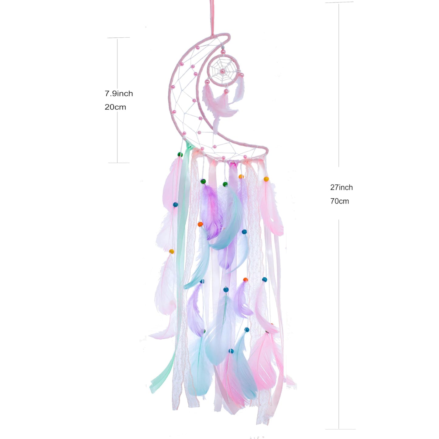 3 Pack Pink Star Moon Sun Dream Catcher - Pink Dream Catchers for Girls, Teen Girl Room Decor, Grils Bedroom Decoration