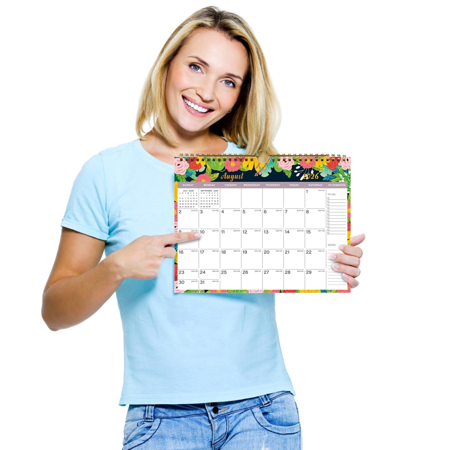 Lbylyhxc 2026 Calendar - Includes January 2026 to June 2027-18 Monthly Wall Calendar 2026, 11 x 8.5 Inches.Thick Paper with Julian Dates and Block for New Year and Christmas Presents (wall calendar 2026-2027 flower)