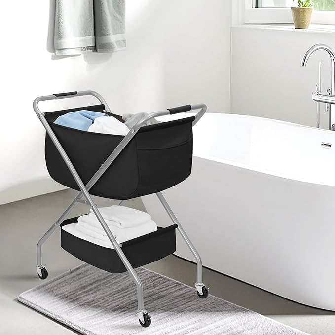 STORAGE MANIAC Collapsible Laundry Cart