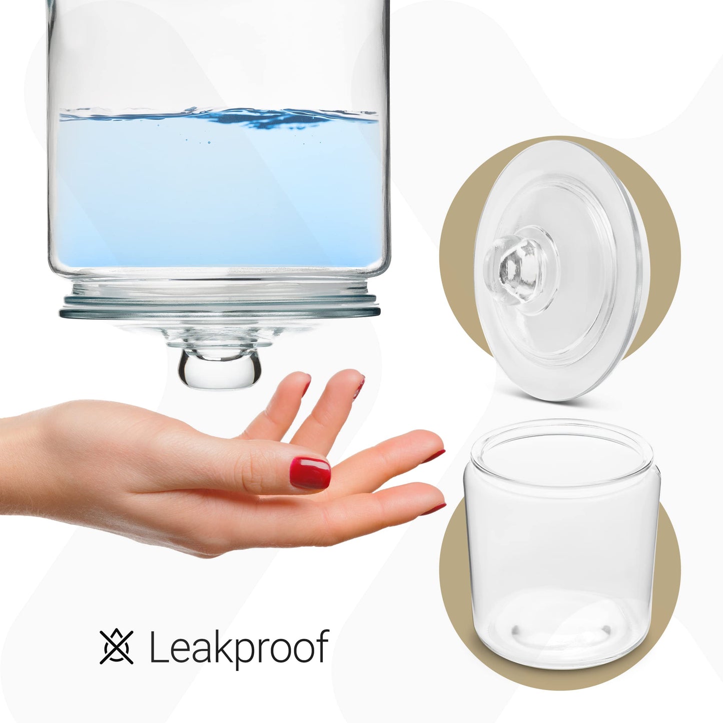 Le’raze 3pc Canister Sets for Kitchen Counter + Labels & Marker - Glass Cookie Jars with Airtight Lids - Food Storage Containers with Lids Airtight for Pantry - Flour, Sugar, Coffee, Christmas gift.