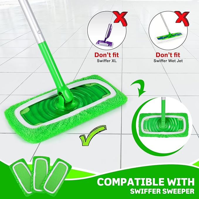 Reusable Microfiber Mop Pads Compatible