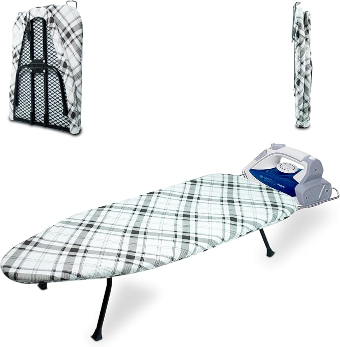 Metal Mesh Panel Tabletop Ironing Board | Foldable Iron Board | Heavy Duty