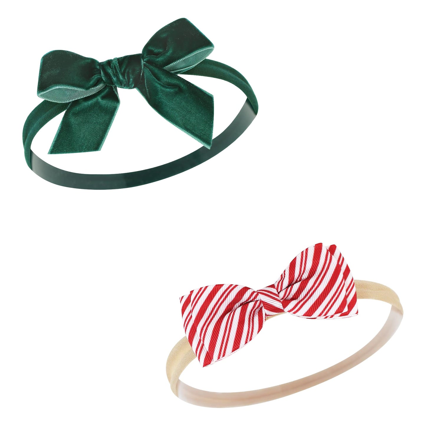 Hudson Baby Infant Girl Cotton and Synthetic Headbands, 12 Days Of Christmas Holly, 0-24 Months