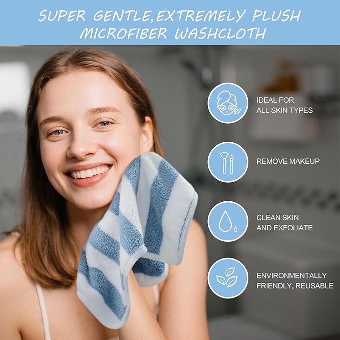 SINLAND Microfiber Facial Cloths Fast Drying Washcloth 12inch x 12inch