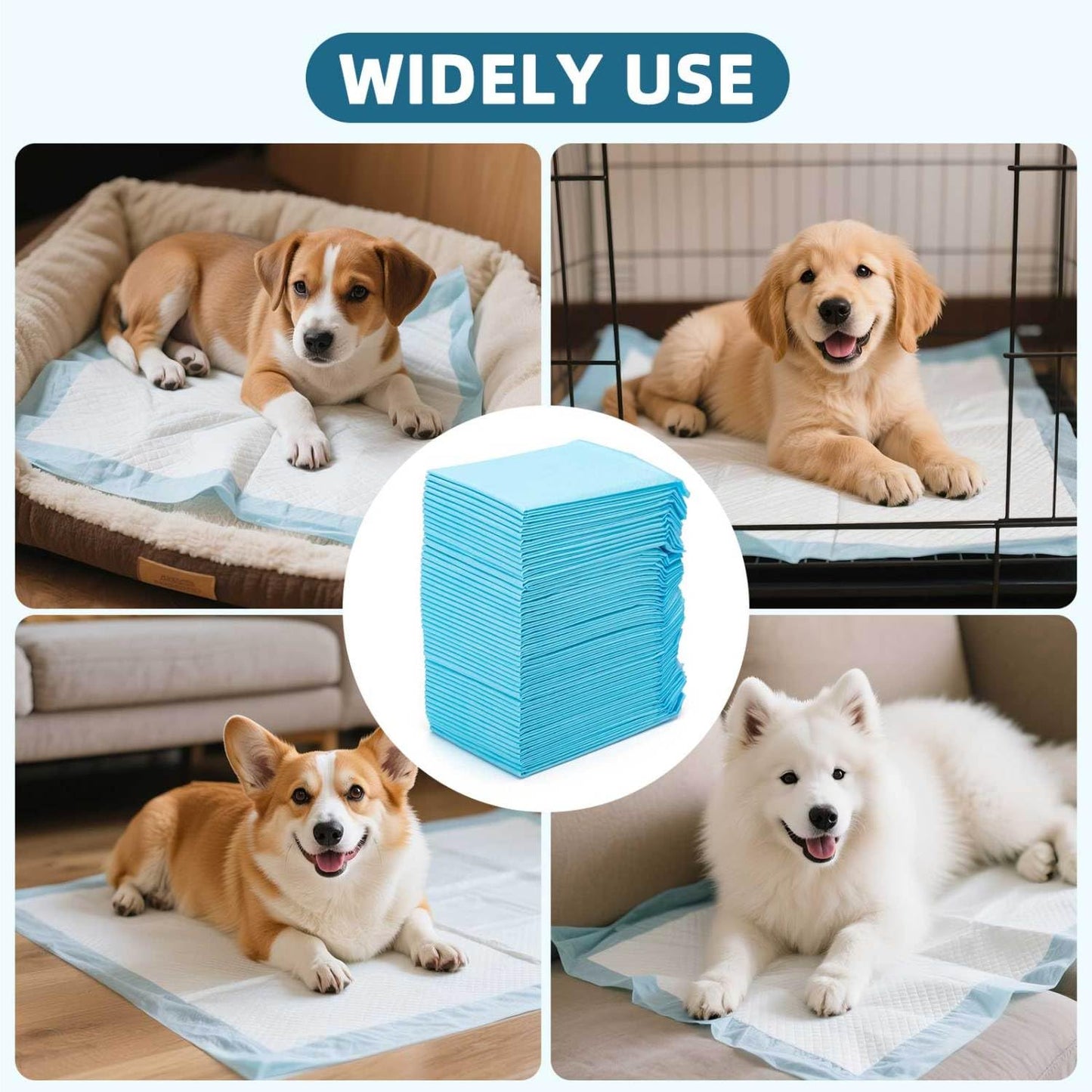 Nobleza Puppy Pads 50 Pack 90x60cm, Super Absorbent Pet Dog Puppy Training Pads Large, Leak-Proof 5 Layers Pet Pee Pad Mats, Dog Toilet Wee Pad, Disposable Incontinence Dogs Potty Training Mats