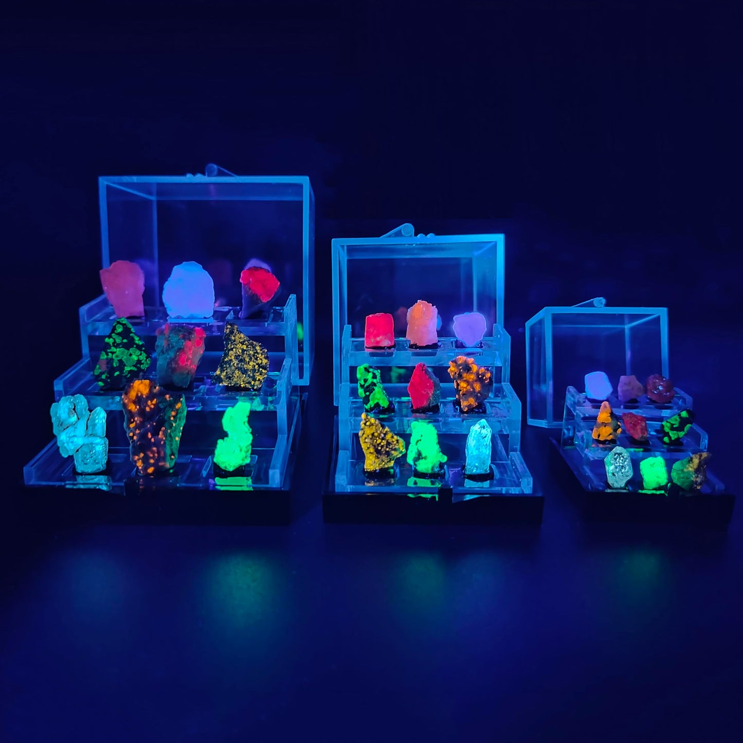 Naturally Fluorescent Mineral Specimens - Glowing Under UV - Rare Collectibles (Small)