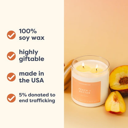 Calyan Wax Co. Peach & Nectar 2 Wick Candle