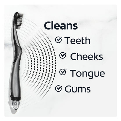 Colgate 360 Vibrate Charcoal Battery Operated Toothbrush Pack, Soft with 1 AAA Battery Included, Black, 2 Count