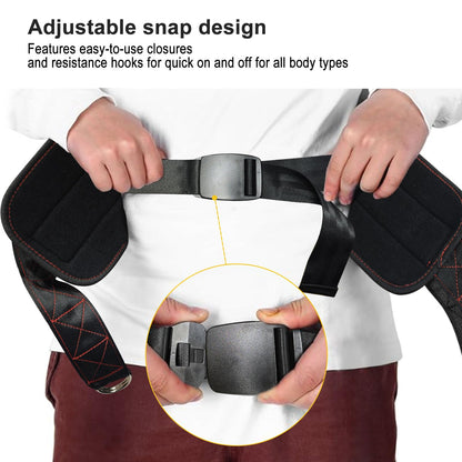 Sled Pulling Belt for Pulling Backwards: Adjustable Sled Belts for Resistance Training Strength Training & Agility Training with 2 Sled Pulling Straps & 4 Hooks