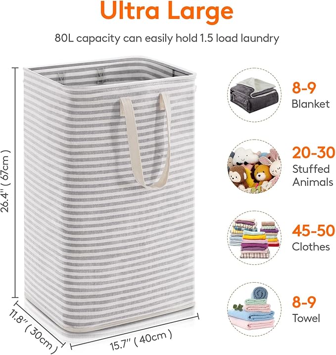 Lifewit 1 Pack Laundry Hamper Large Collapsible Laundry Baskets, Freestanding