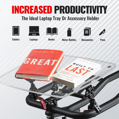 TFD Acrylic Holder Bike Tray - Universal Laptop Tray Holder - Adjustable Laptop Stand for Exercise Bikes - Bike Accessories - Bike Holder Exercise Tray for Laptop, Books, & More