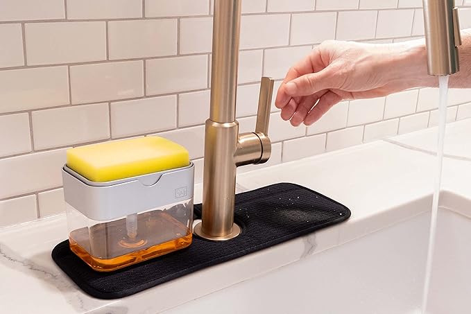 S&T INC. Microfiber Kitchen Faucet Sink Mat Drip and Splash Catcher