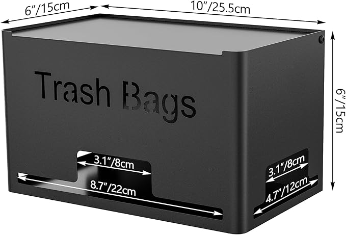 Large Trash Bag Holder Dispenser, Metal Garbage Bag Dispenser Roll Holder
