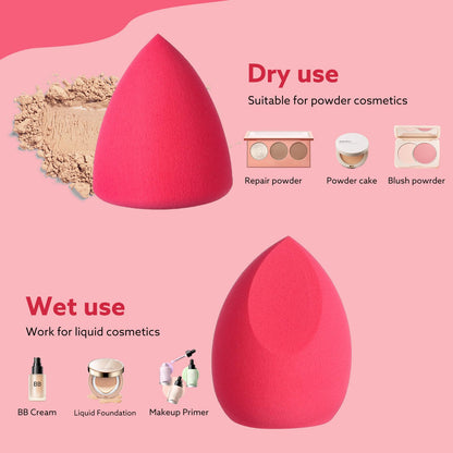8pcs Makeup Sponge Set Professional Blender Sponge Soft Concealer Sponge Facial Makeup Tools for Foundation Liquid Powder, Stocking Stuffers for women(Pink)